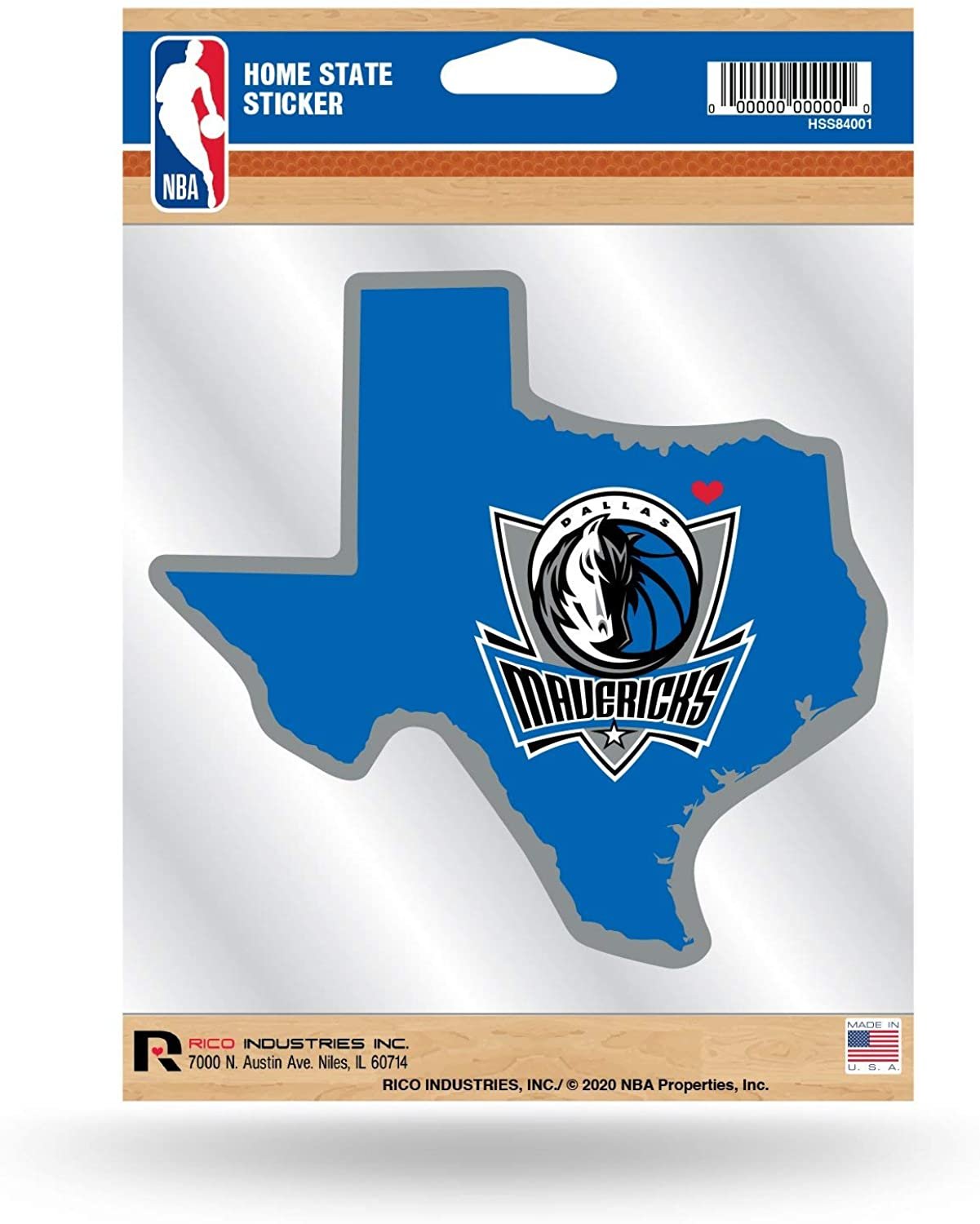 Dallas Mavericks 5 Inch Sticker Decal, Home State Design, Flat Vinyl, Full Adhesive Backing