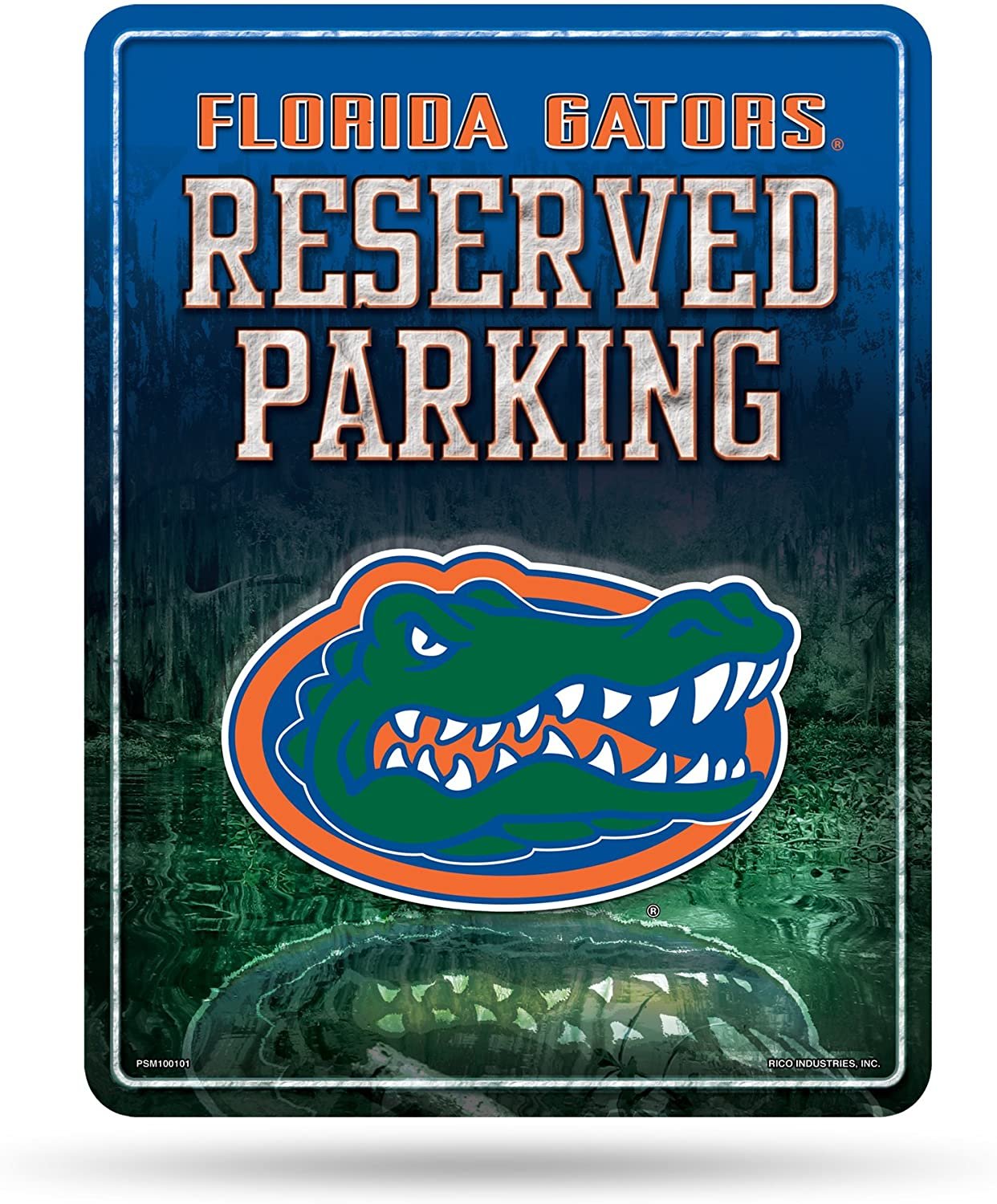 University of Florida Gators Metal Wall Parking Sign, 8.5x11 Inch, Primary Design, Great for Man Cave, Bed Room, Office, Home Decor