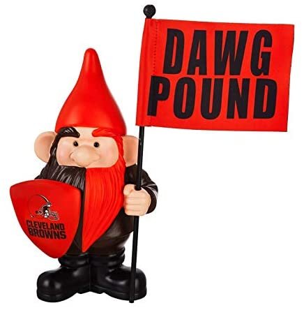 Cleveland Browns 10 Inch Outdoor Garden Gnome, Includes Team Flag