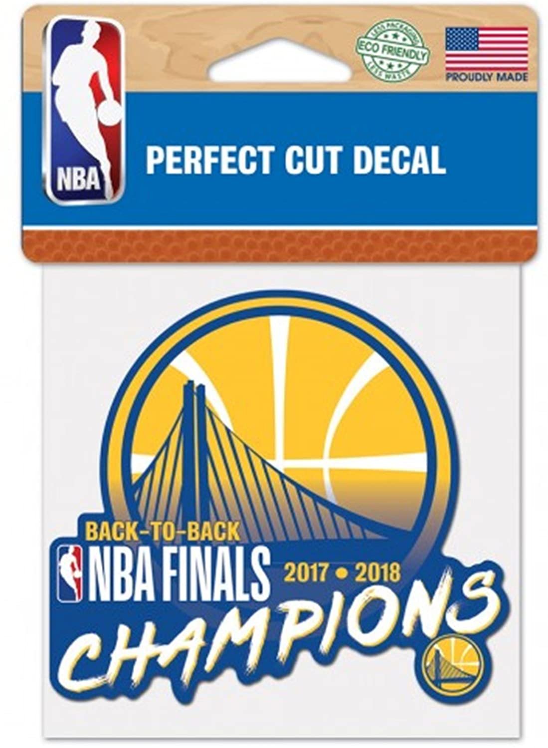 Golden State Warriors 2018 Champions WC 4x4 Decal Flat Perfect Cut Reusable Basketball