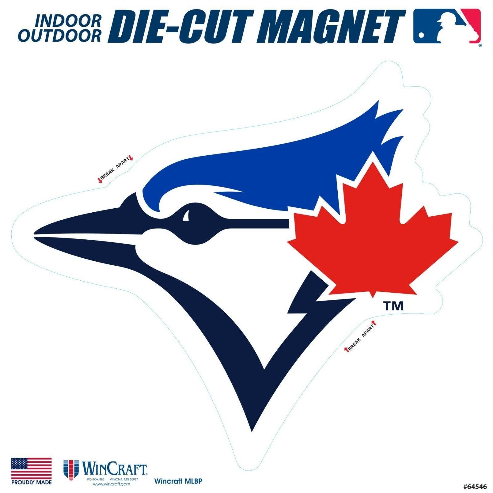Toronto Blue Jays SD 12" Logo MAGNET Die Cut Vinyl Auto Home Heavy Duty Baseball