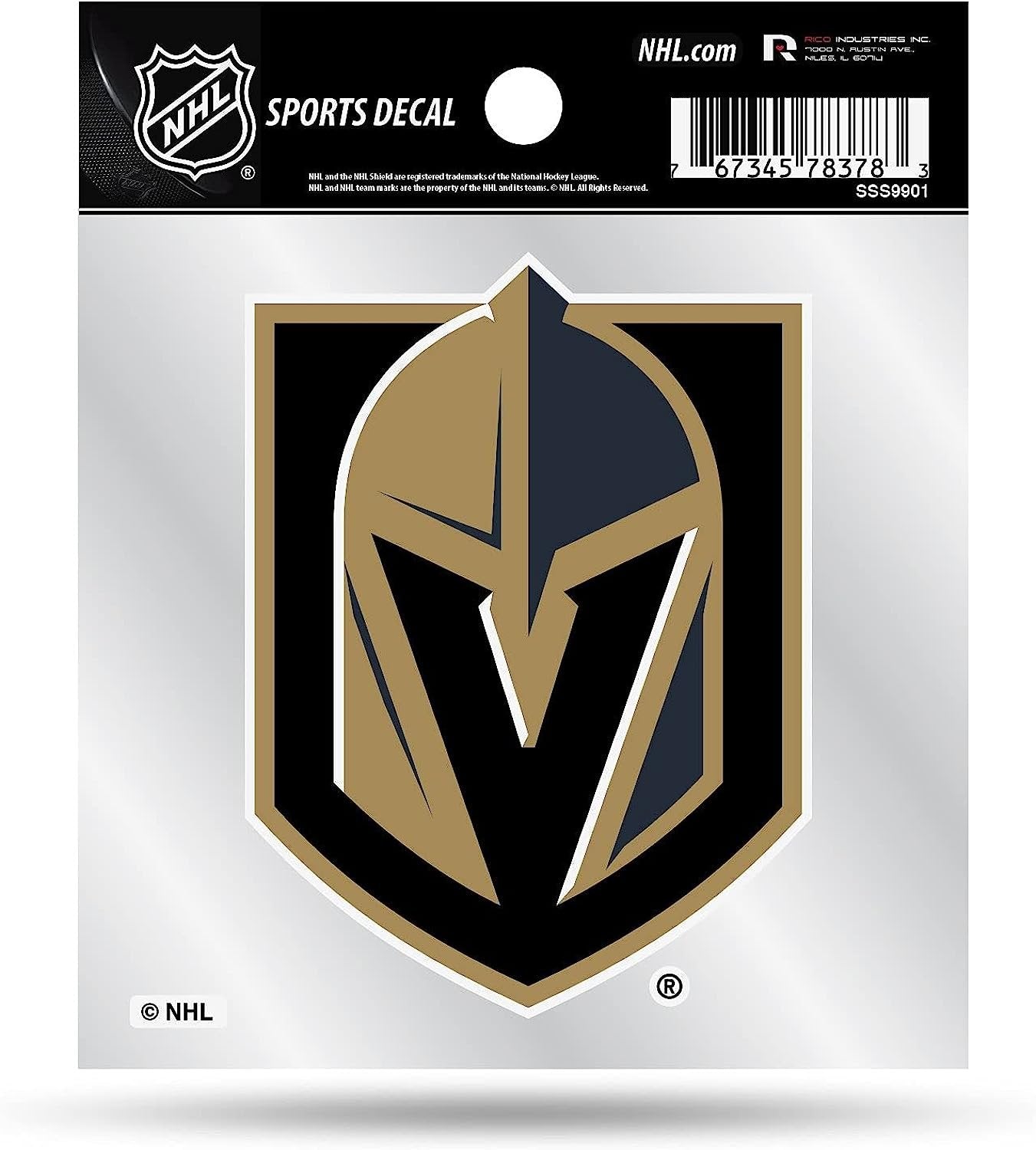 Vegas Golden Knights 4x4 Inch Die Cut Decal Sticker, Primary Logo, Clear Backing