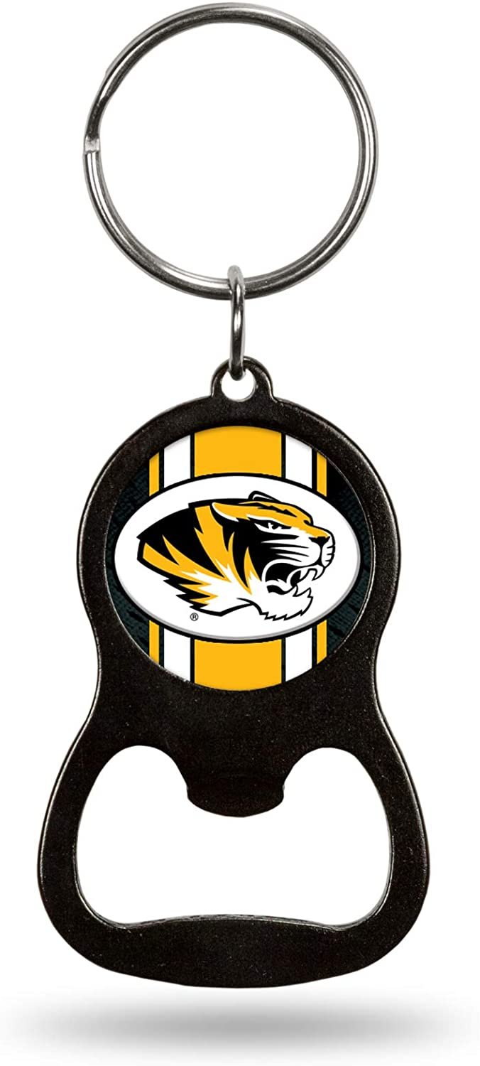 University of Missouri Tigers Premium Solid Metal Bottle Opener Keychain, Key Ring, Team Color