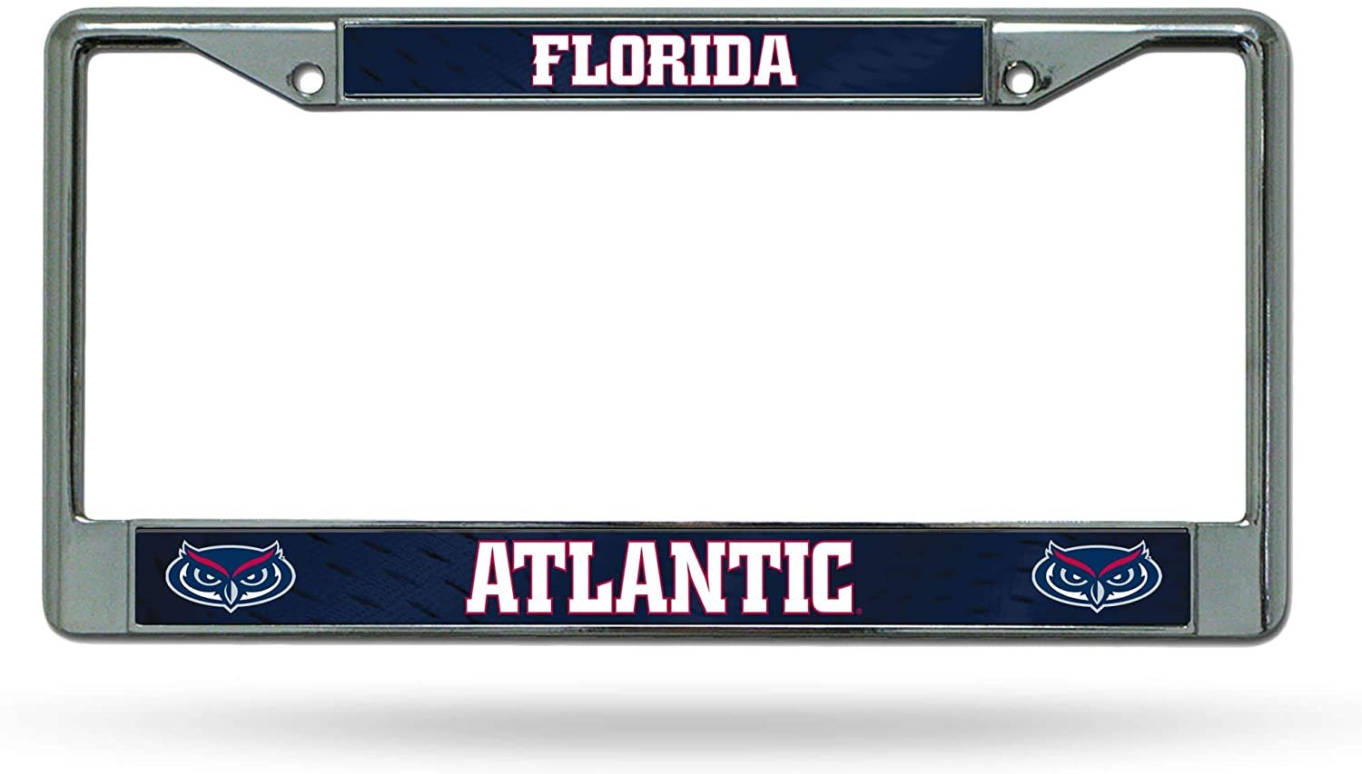 Florida Atlantic University Owls Premium Metal License Plate Frame Chrome Tag Cover, 12x6 Inch