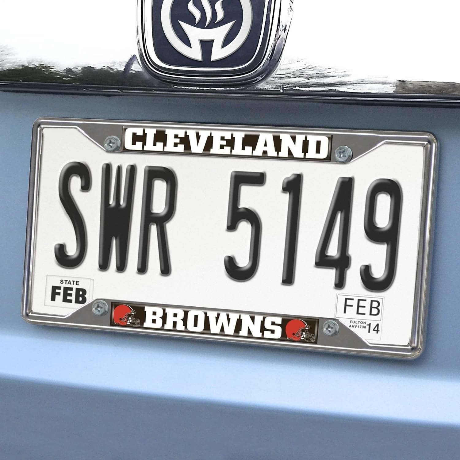 Cleveland Browns Metal License Plate Frame Chrome Tag Cover 6x12 Inch