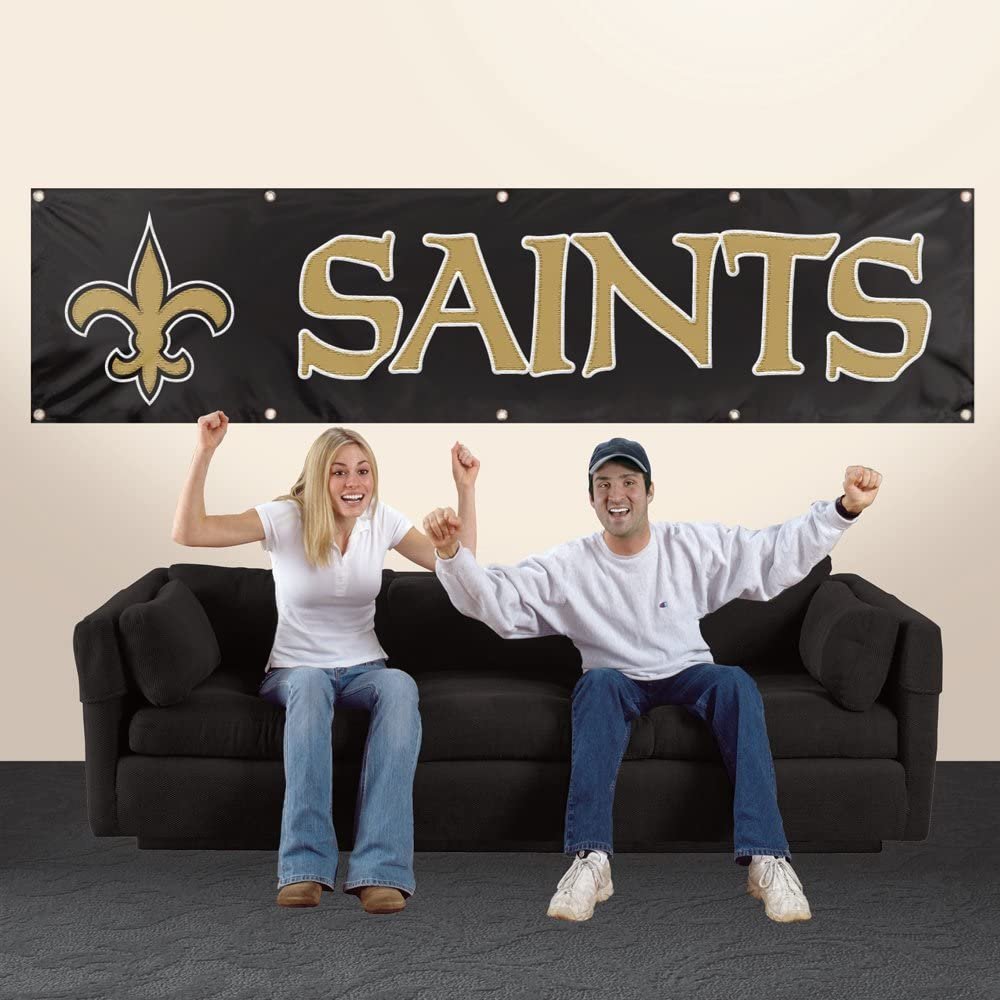 New Orleans Saints Huge 8x2 Feet Banner Flag Metal Grommets