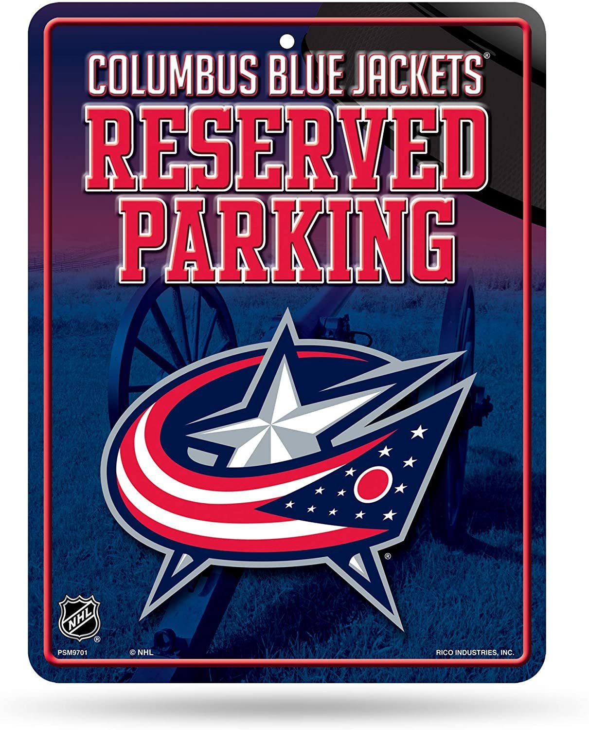Columbus Blue Jackets 8-Inch by 11-Inch Metal Parking Sign Décor