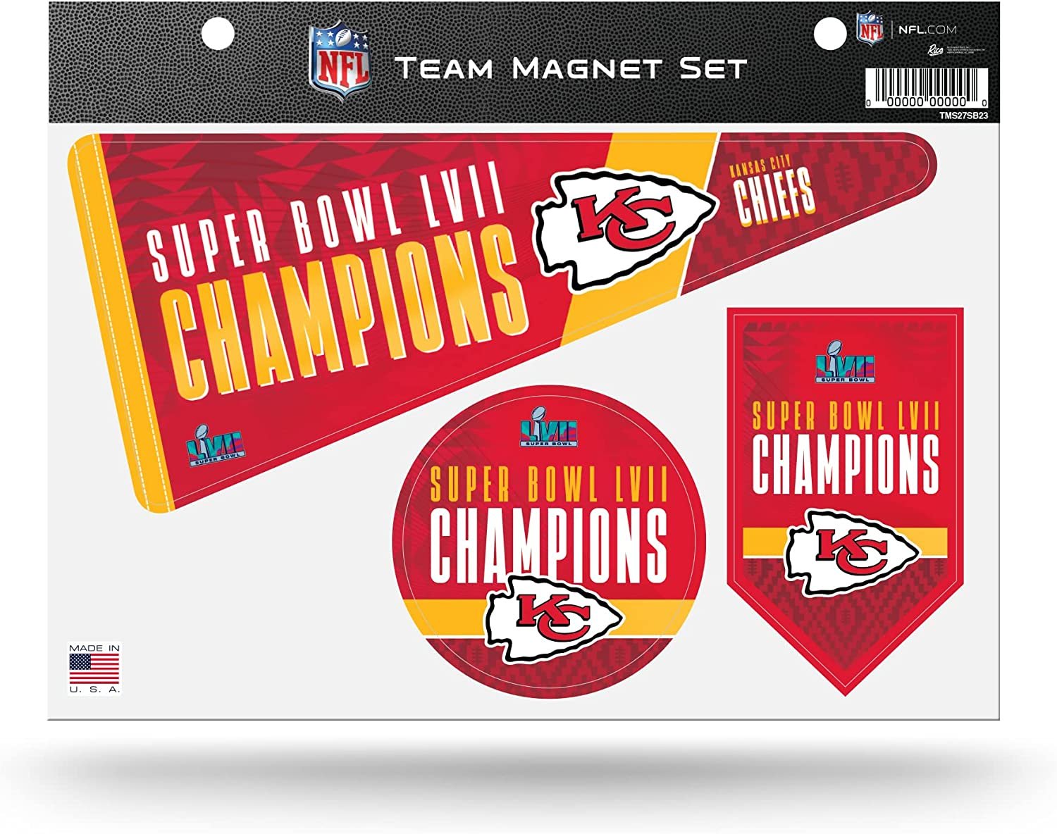 Kansas City Chiefs 2023 Super Bowl Champions Magnet Sheet Team Set 8.5x11 Inch