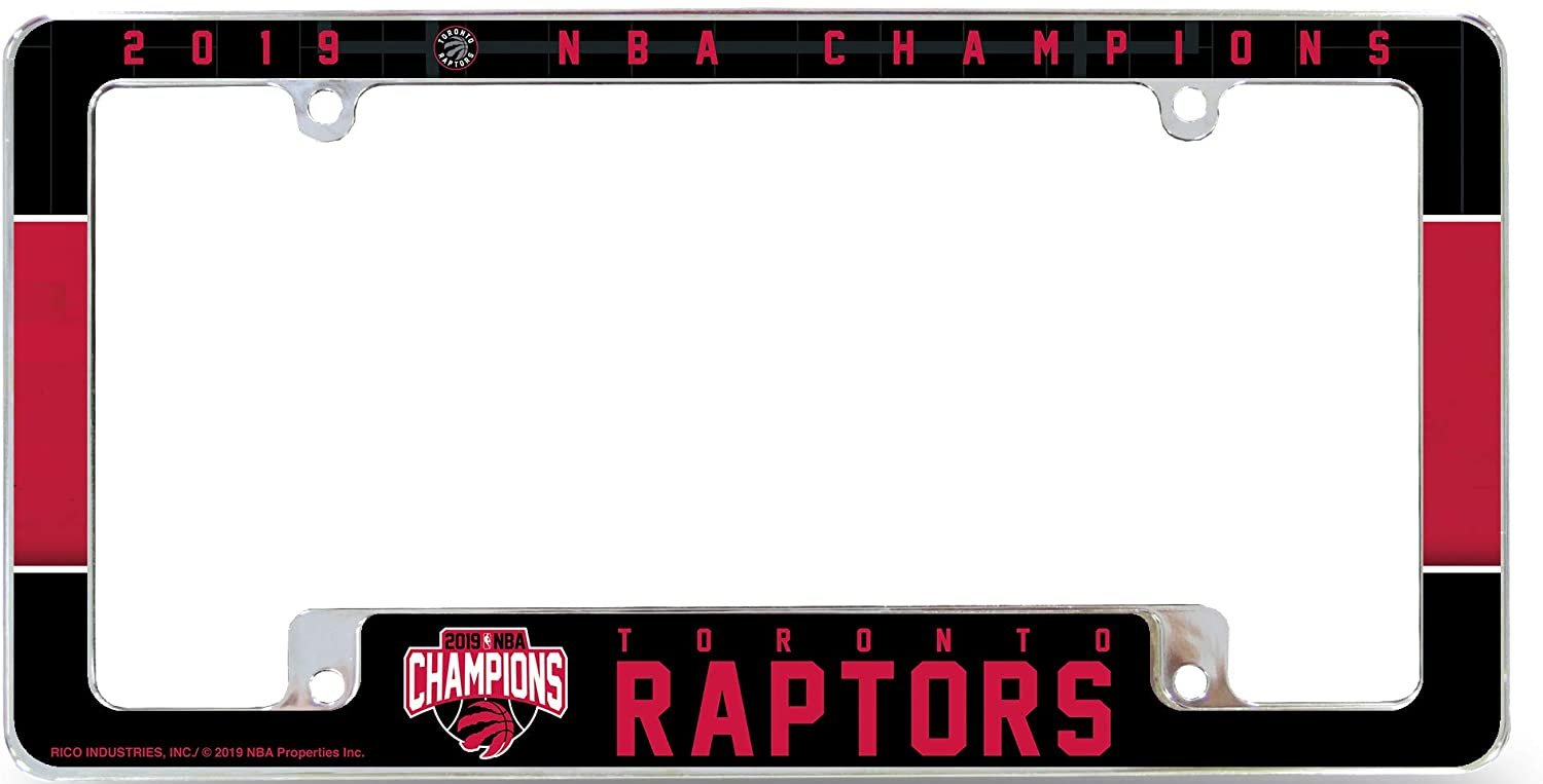 Toronto Raptors 2019 Champions Metal License Plate Frame Chrome Tag Cover, All Over Design, 12x6 Inch