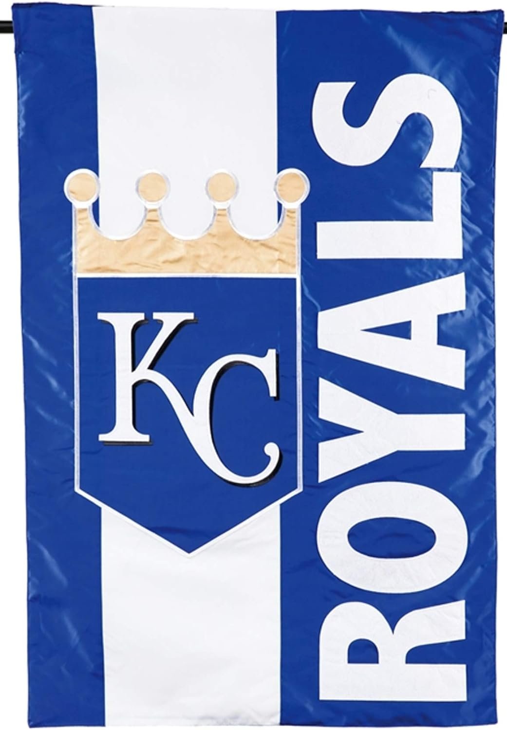Kansas City Royals Premium Double Sided House Flag Banner, Embellished Applique, 28x44 Inch, Display Pole Sold Separately