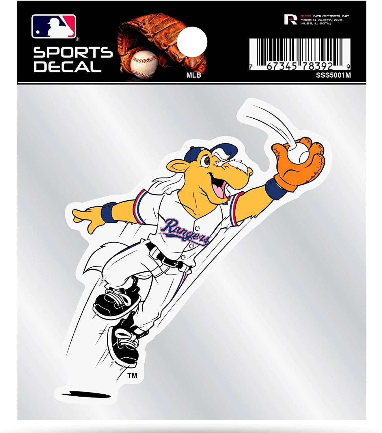 Texas Rangers Mascot Logo Premium 4x4 Decal with Clear Backing Flat Vinyl Auto Home Sticker Baseball