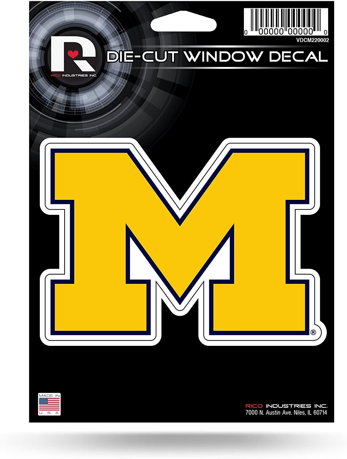 University of Michigan Wolverines 5 Inch Decal Sticker Flat Vinyl Die Cut Auto Home