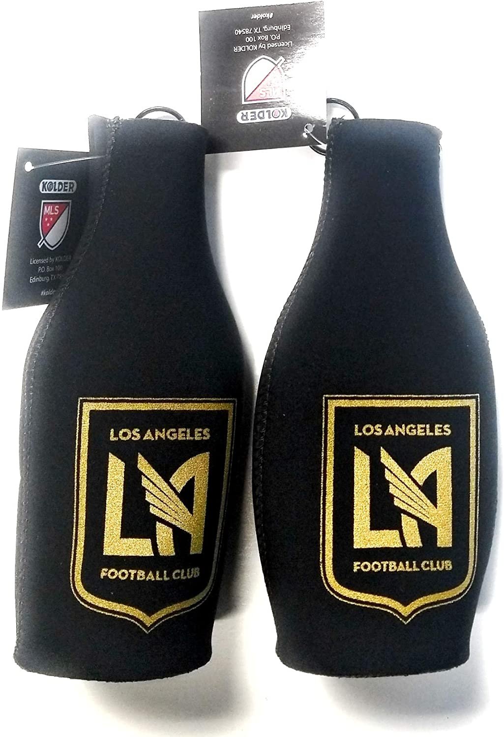 Los Angeles FC LA MLS 2-Pack Zipper Bottle Beverage Holder Cooler Coolie Soccer