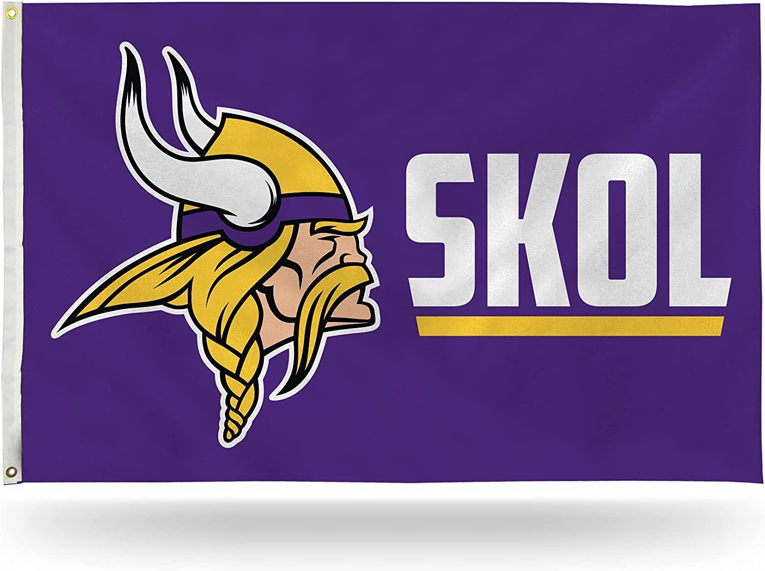 Minnesota Vikings Premium 3x5 Feet Flag Banner, Skol Design, Outdoor Indoor Use, Single Sided