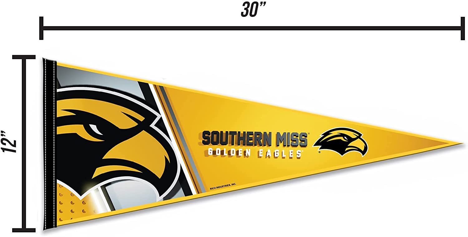University of Southern Mississippi Eagles Soft Felt Pennant, 12x30 Inch, Easy To Hang