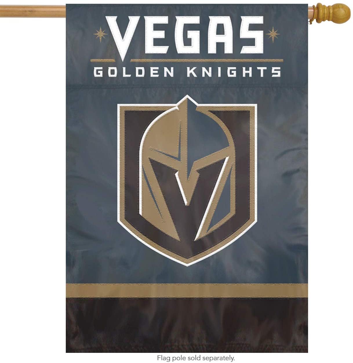 Vegas Golden Knights Banner Flag Premium Double Sided Embroidered Applique 28x44 Inch