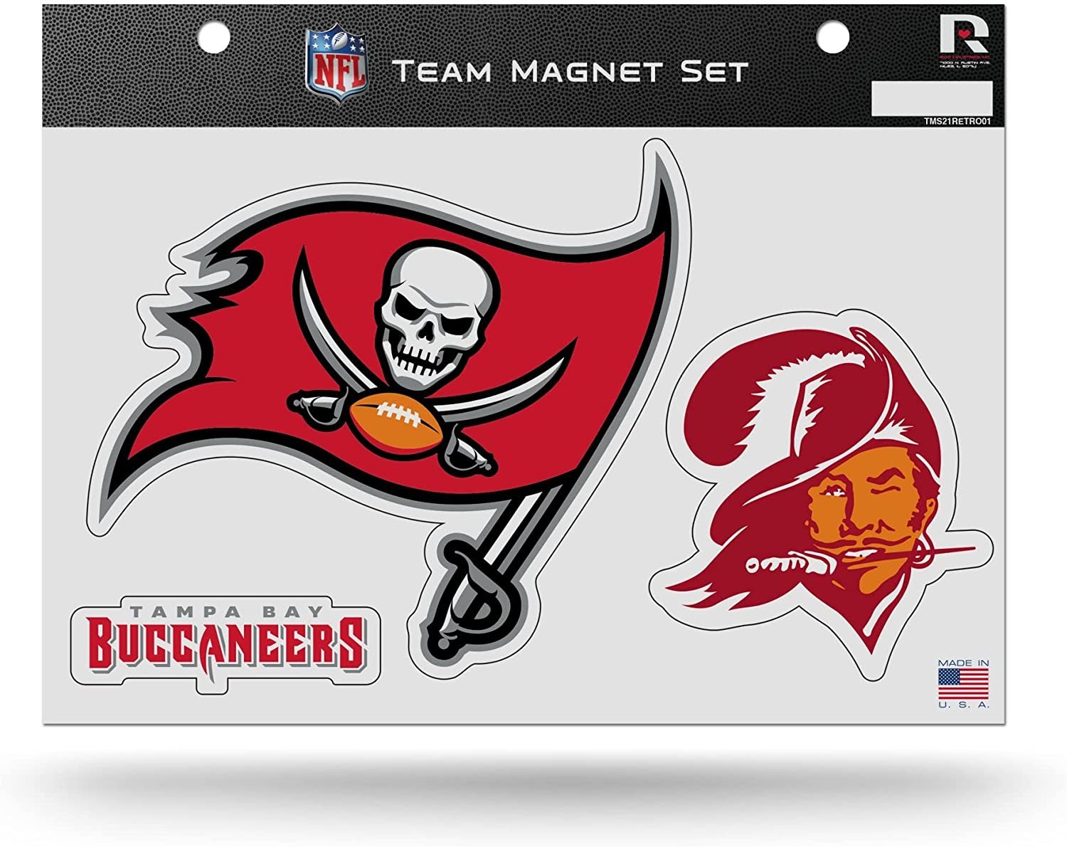 Tampa Bay Buccaneers Multi Magnet Sheet Retro Logo Shape Cut 8x11 Inch