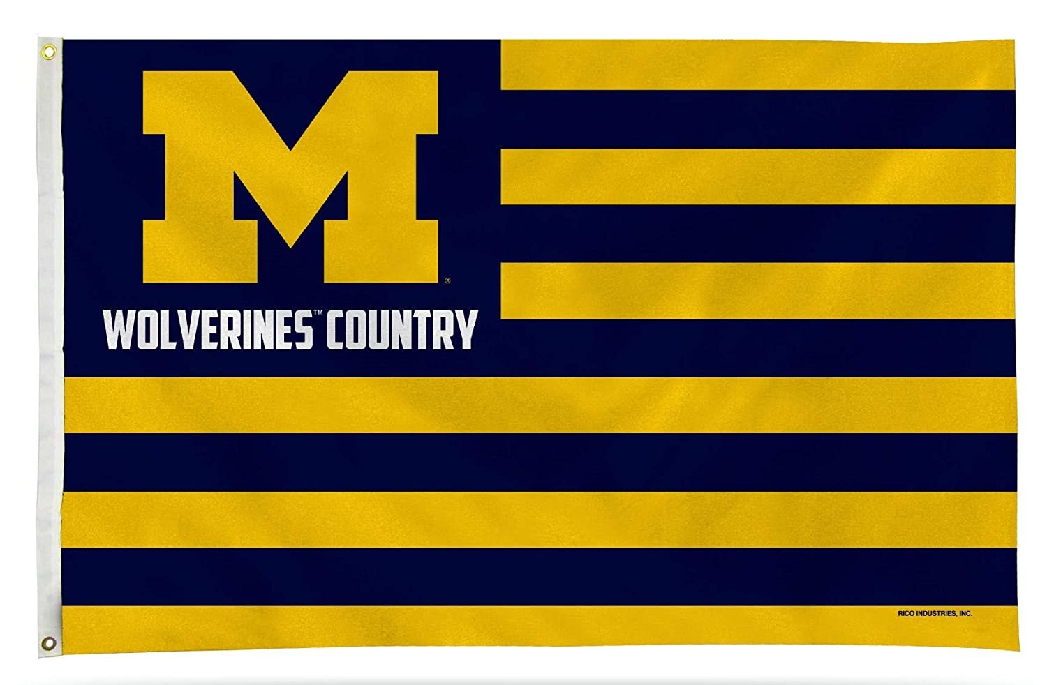 University of Michigan Wolverines Premium 3x5 Feet Flag Banner, Country Design, Metal Grommets, Outdoor Use, Single Sided