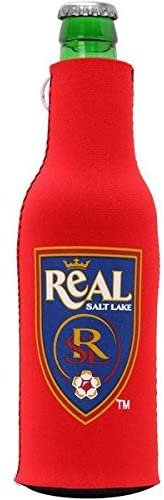 Real Salt Lake MLS 16oz Drink Zipper Bottle Cooler Insulated Neoprene Beverage Holder, Logo Design