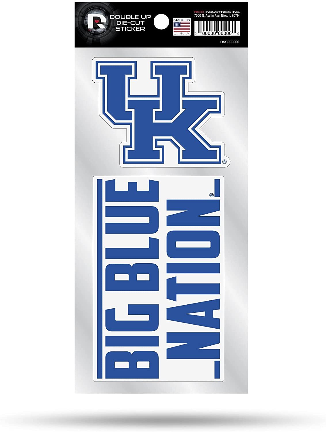 University of Kentucky Wildcats 2-Piece Double Up Die Cut Sticker Decal Sheet, 4x8 Inch