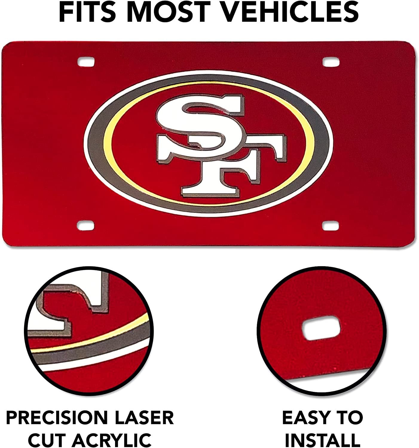 Atlanta Falcons Premium Laser Cut Tag License Plate, Mirrored Acrylic Inlaid, 12x6 Inch