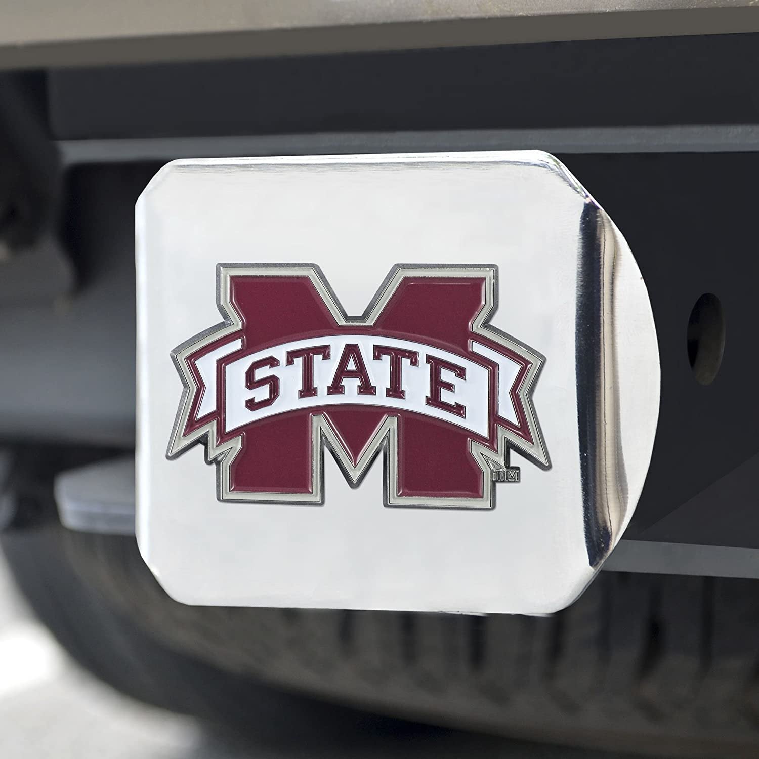 Mississippi State Bulldogs Hitch Cover Solid Metal with Raised Color Metal Emblem 2" Square Type III University