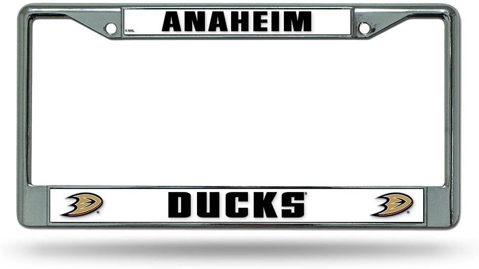 Anaheim Ducks Premium Metal License Plate Frame Chrome Tag Cover, 6x12 Inch