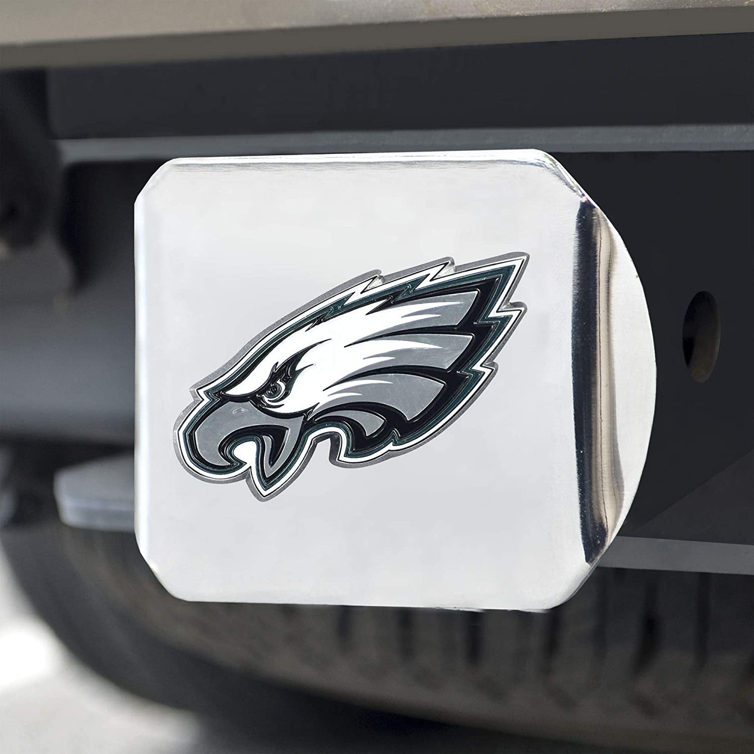 Philadelphia Eagles Hitch Cover Solid Metal with Raised Color Metal Emblem 2" Square Type III