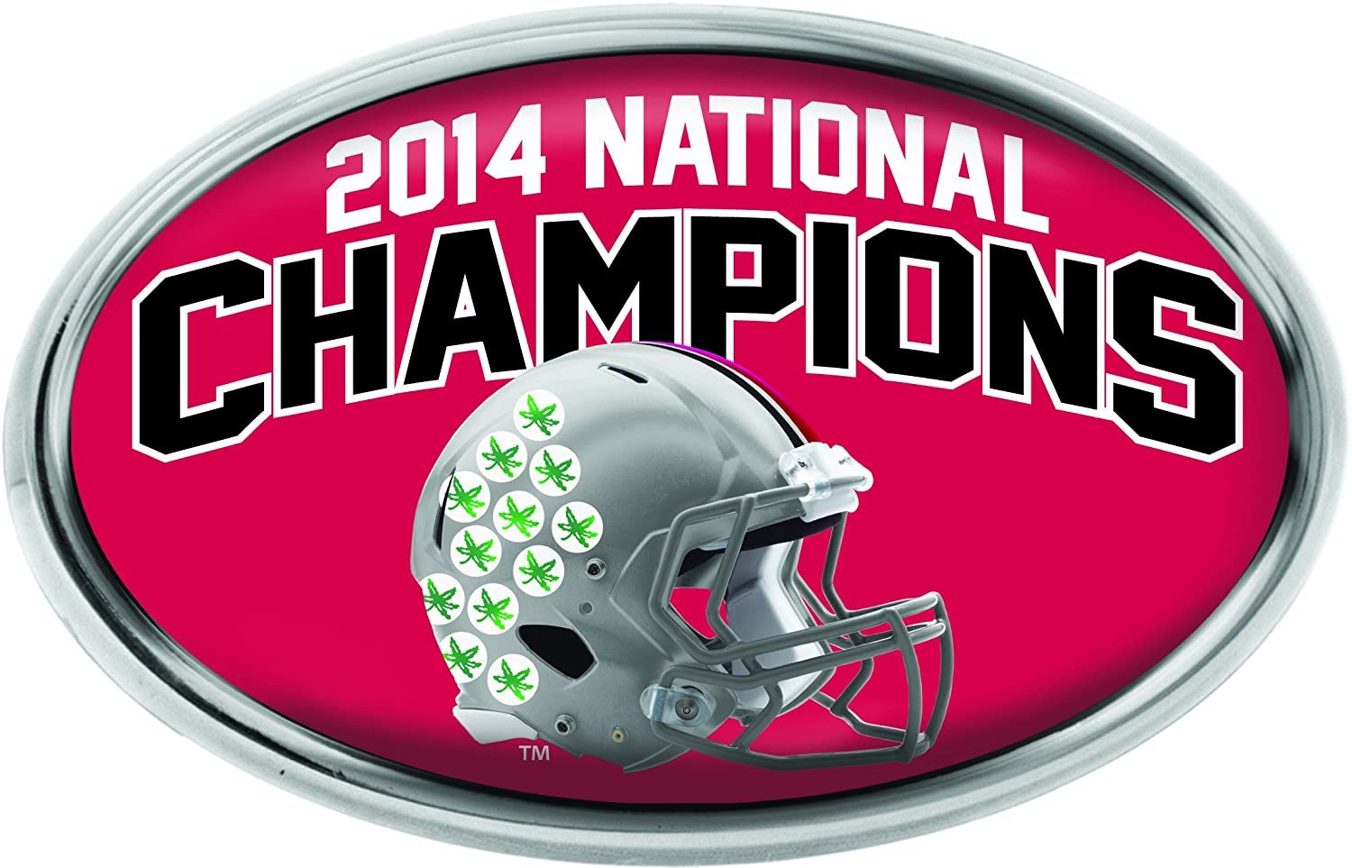 Ohio State Buckeyes 2014 National Champions Chrome Metal Auto Emblem