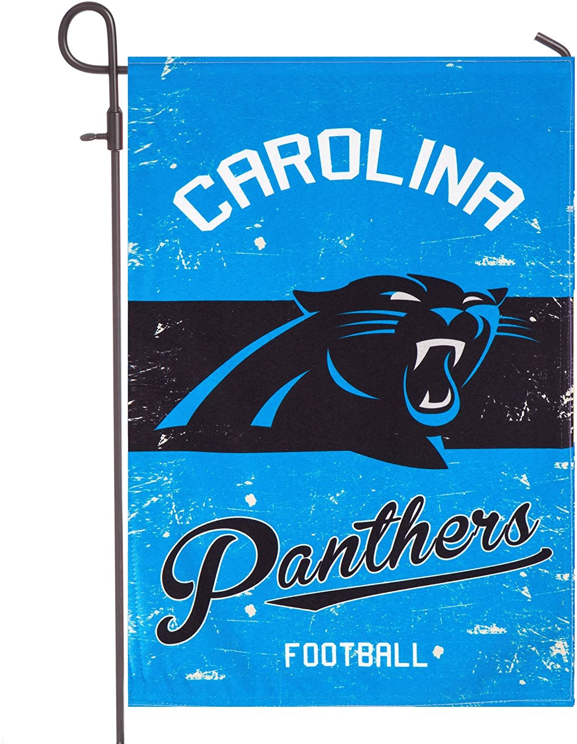 Carolina Panthers Premium Garden Flag Banner, Double Sided, Linen, Vintage Style, 13x18 Inch