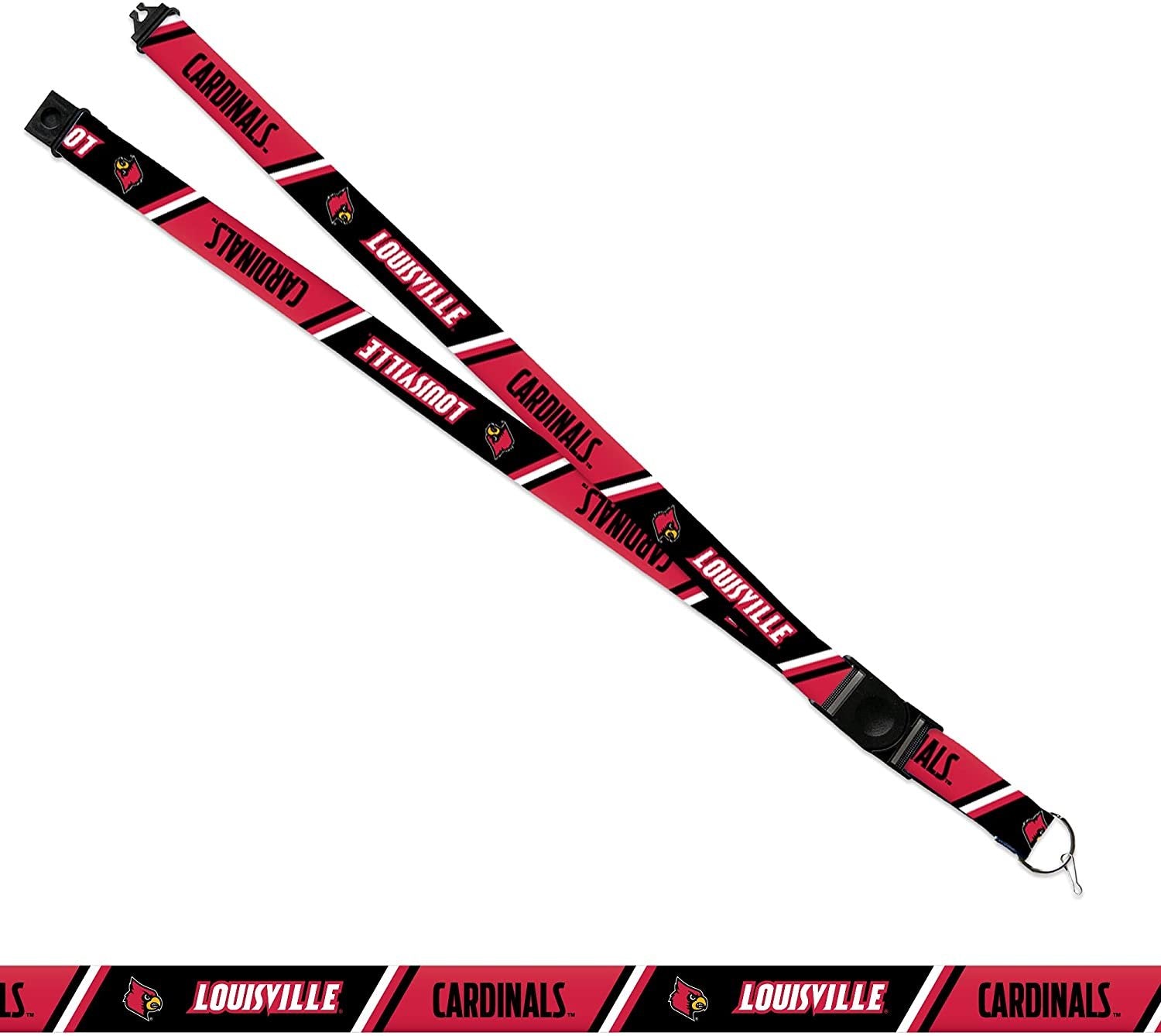 University of Louisville Cardinals Lanyard Keychain Double Sided 18 Inch Button Clip Safety Breakaway