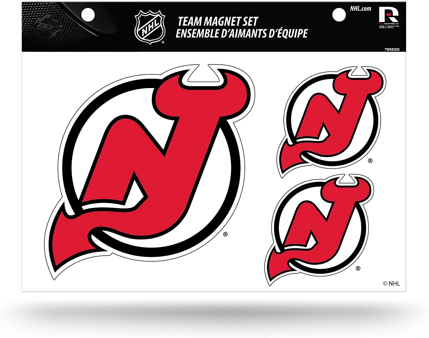 New Jersey Devils Team Multi Magnet Set, 8.5x11 Inch Sheet, Die Cut, Auto Home