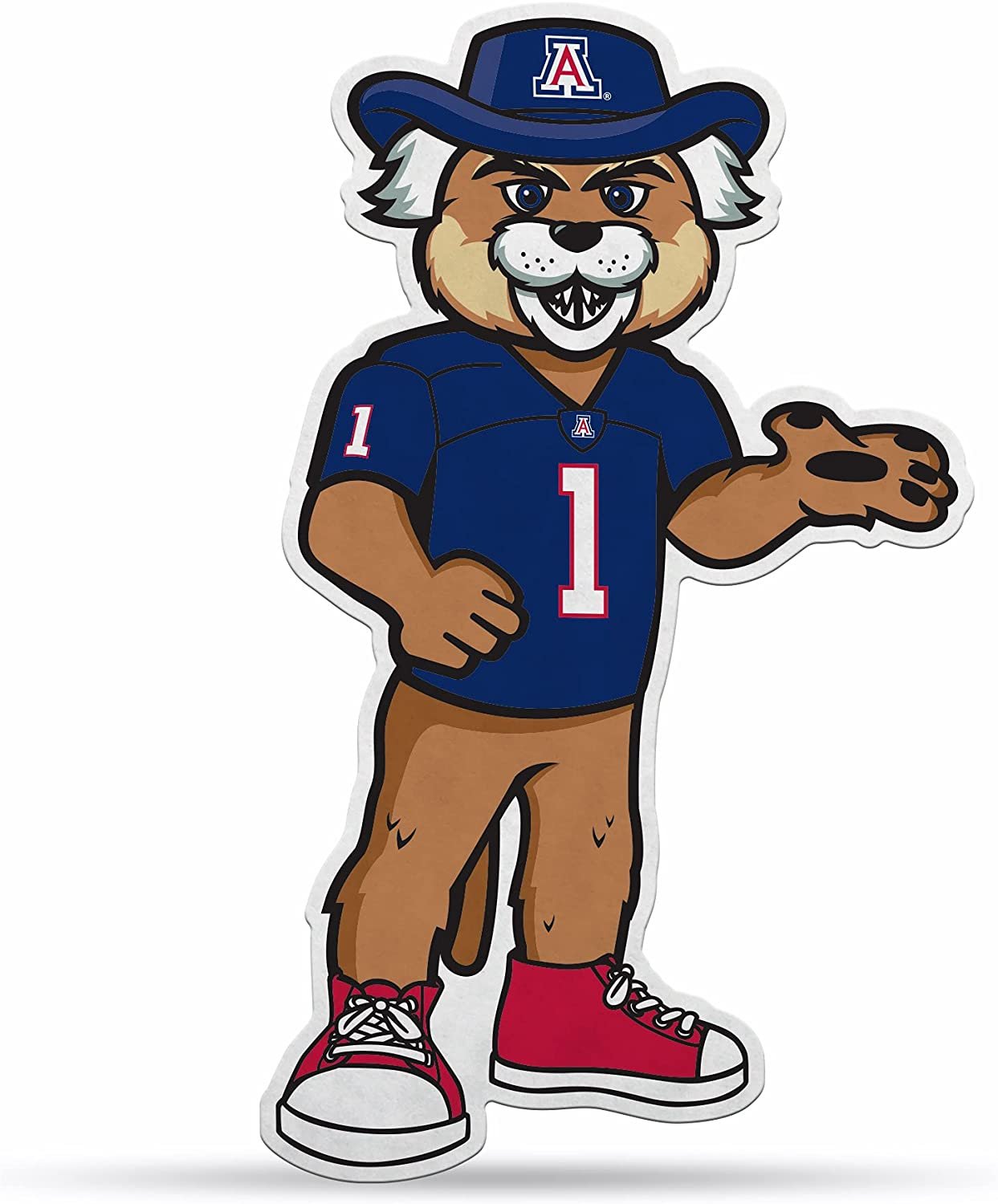 University of Arizona Wildcats Soft Felt Pennant, Mascot Design, Shape Cut, 18 Inch, Easy To Hang
