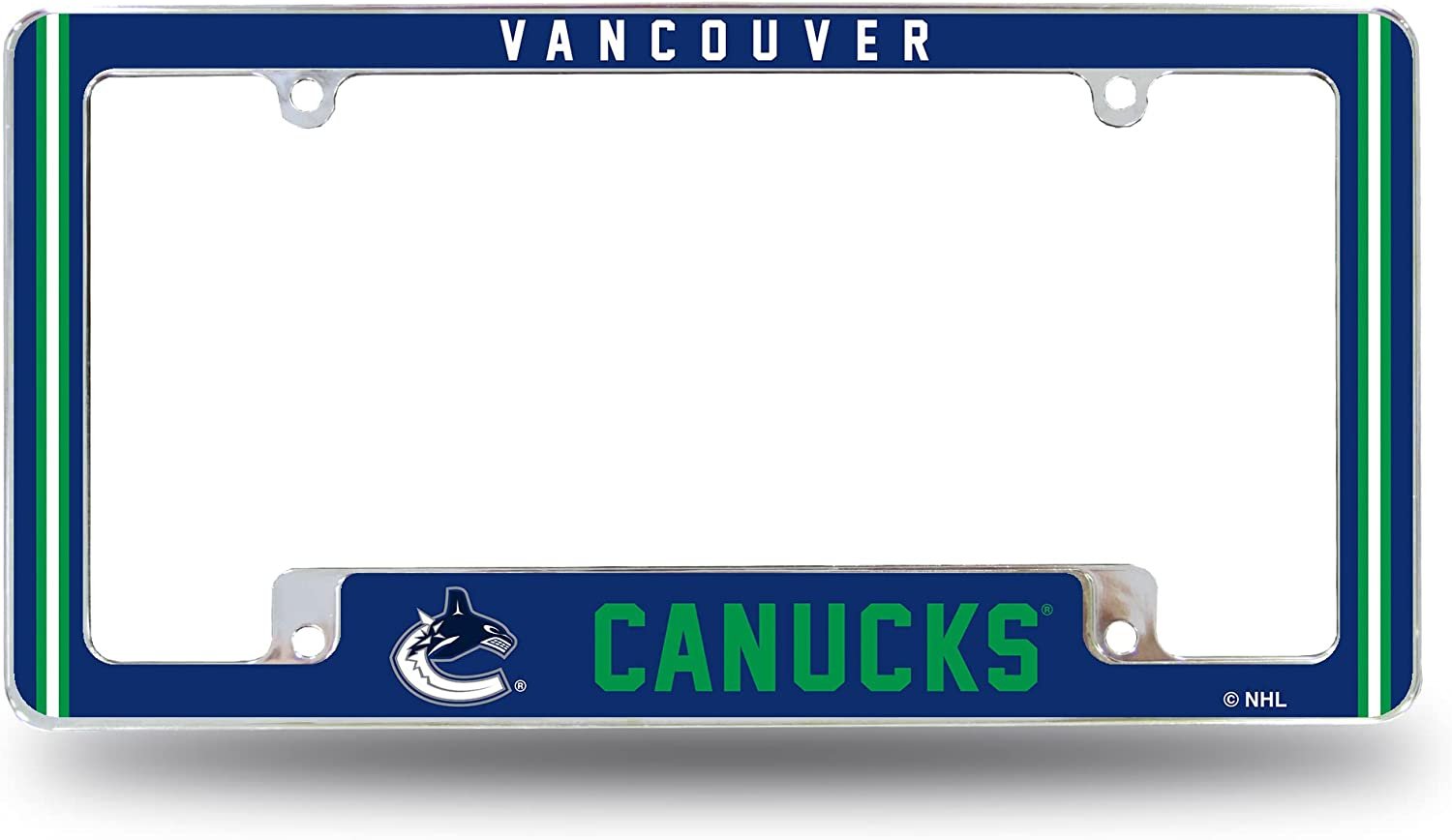 Vancouver Canucks Metal License Plate Frame Chrome Tag Cover Alternate Design 6x12 Inch
