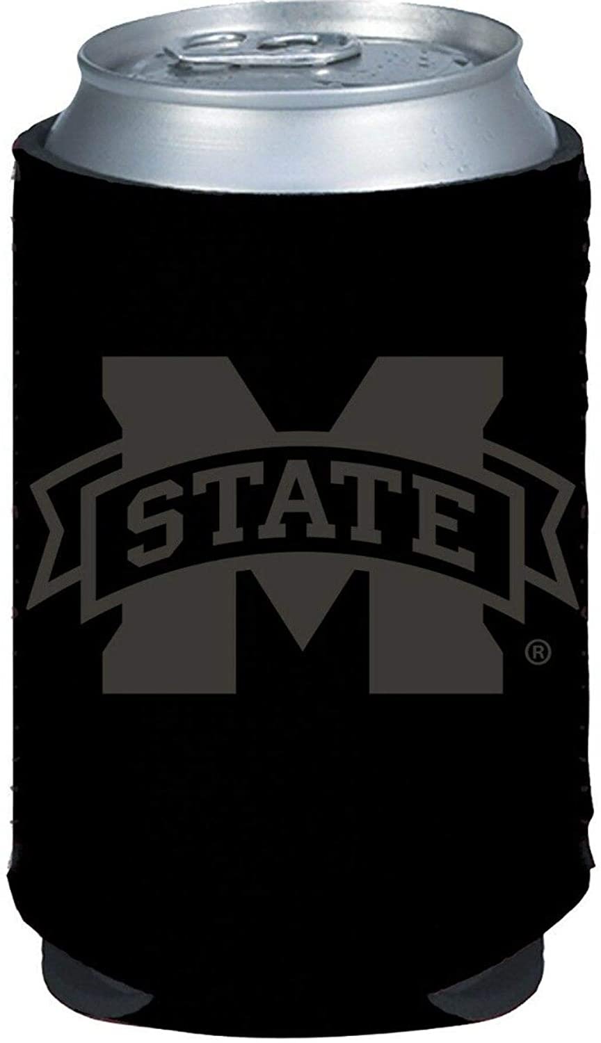 Mississippi State Bulldogs 2-Pack Tonal Black Design 12oz CAN Neoprene Beverage Insulator Holder Cooler University