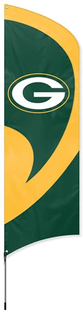 Green Bay Packers Tall Team Flag Tailgating Flag Kit 8.5 x 2.5 feet with Pole