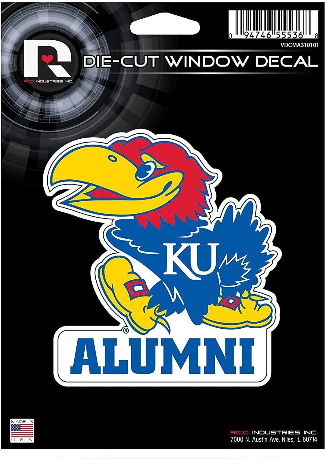 Kansas Jayhawks Alumni 5" Decal Sticker Flat Vinyl Die Cut Auto Home Emblem University of