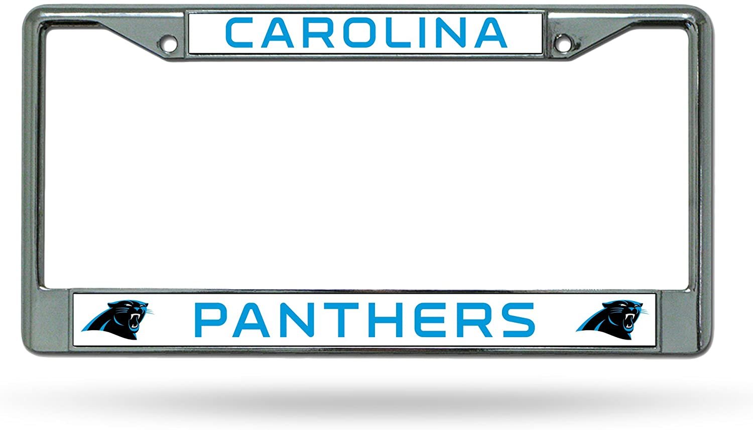 Carolina Panthers Premium Metal License Plate Frame Chrome Tag Cover, 12x6 Inch