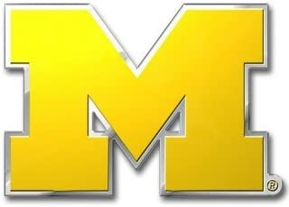University of Michigan Wolverines Auto Emblem Aluminum Metal Color Raised Decal