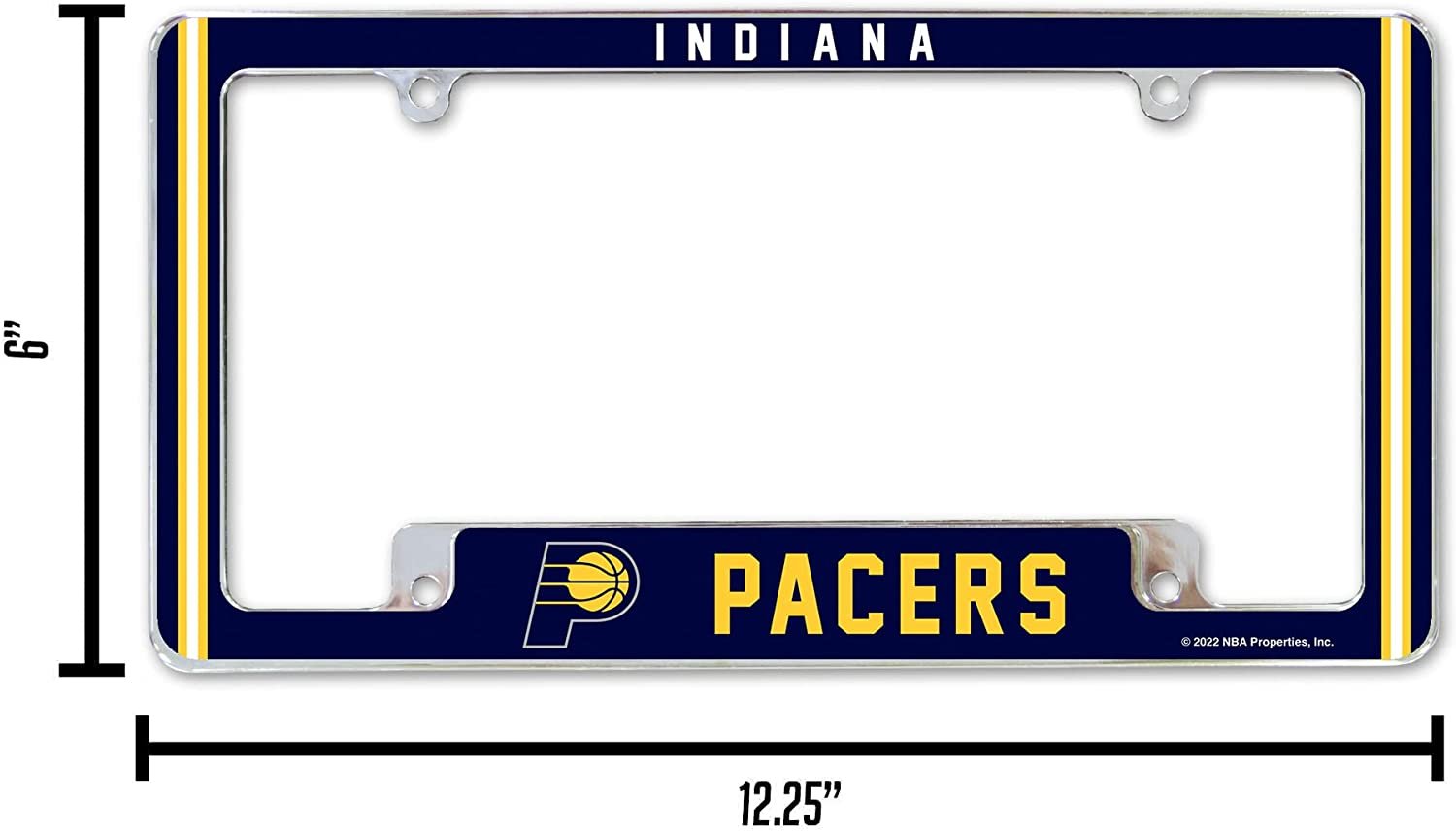 Indiana Pacers Metal License Plate Frame Chrome Tag Cover Alternate Design 6x12 Inch