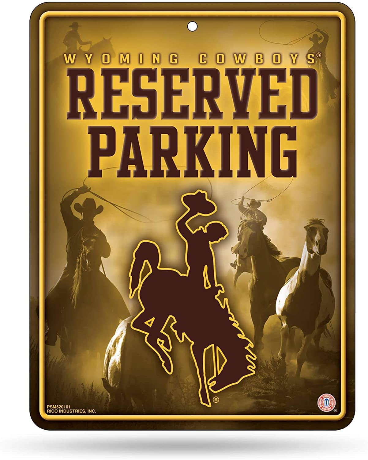 University of Wyoming Cowboys Metal Parking Sign