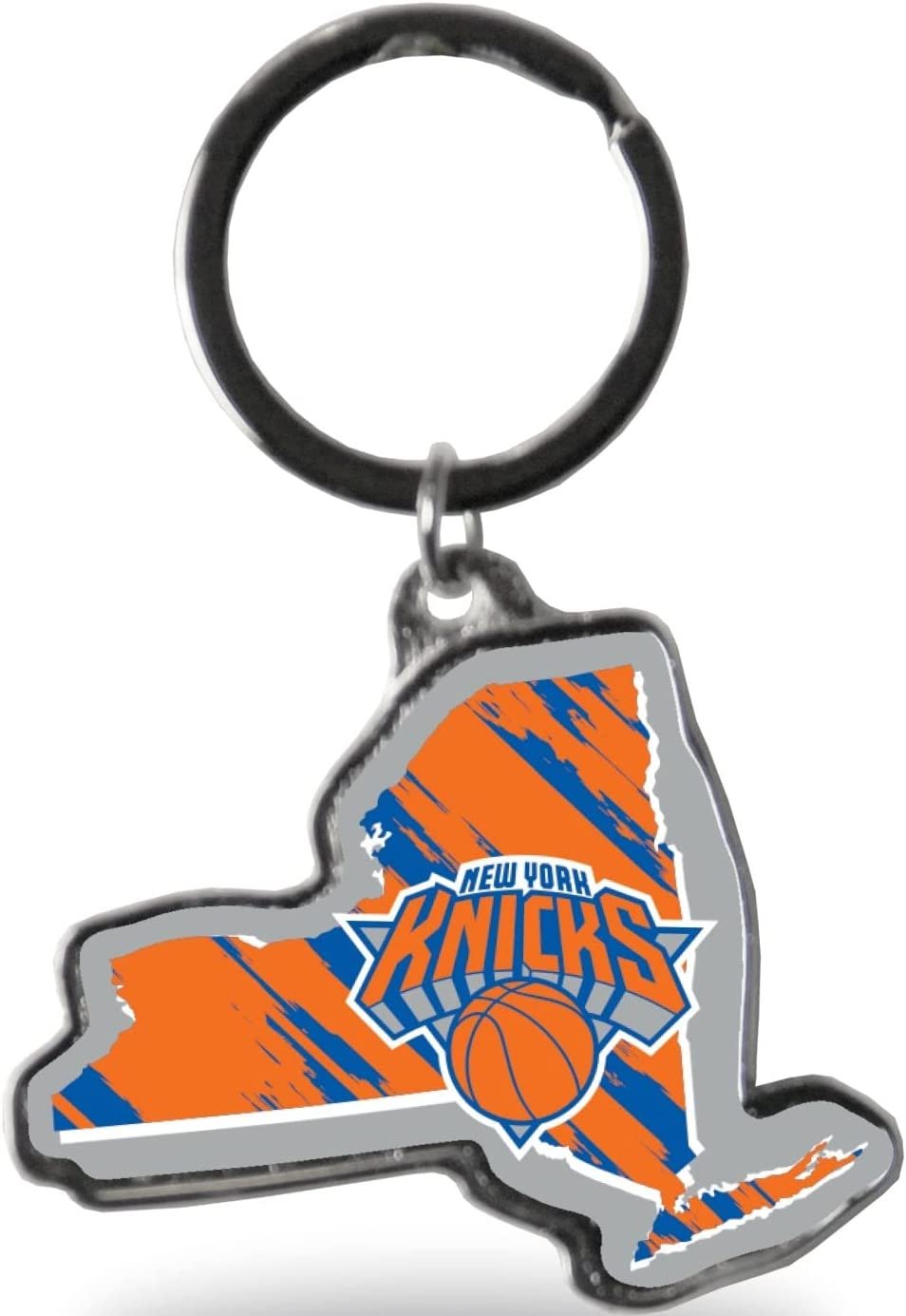 New York Knicks Metal Keychain State Shape