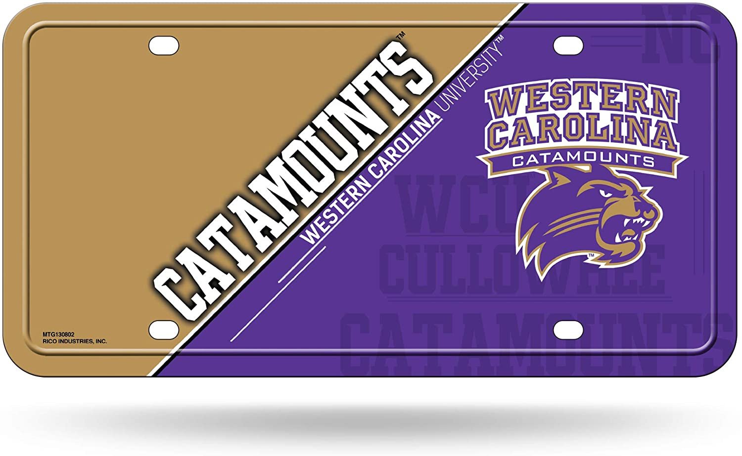 Western Carolina University Catamounts Metal Tag License Plate 12x6 Inch Split Design