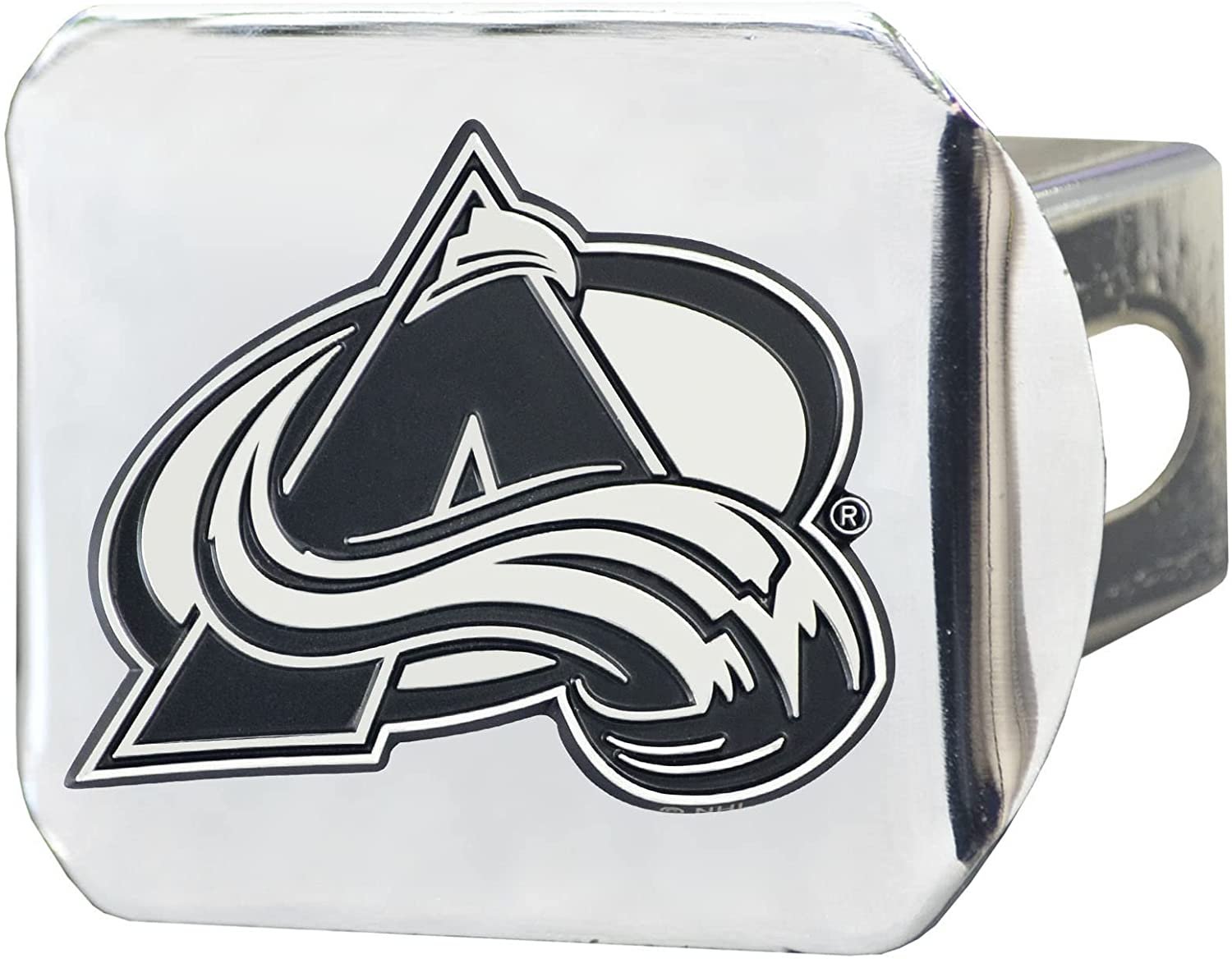 Colorado Avalanche Solid Metal Hitch Cover with Chrome Metal Emblem 2 Inch Square Type III