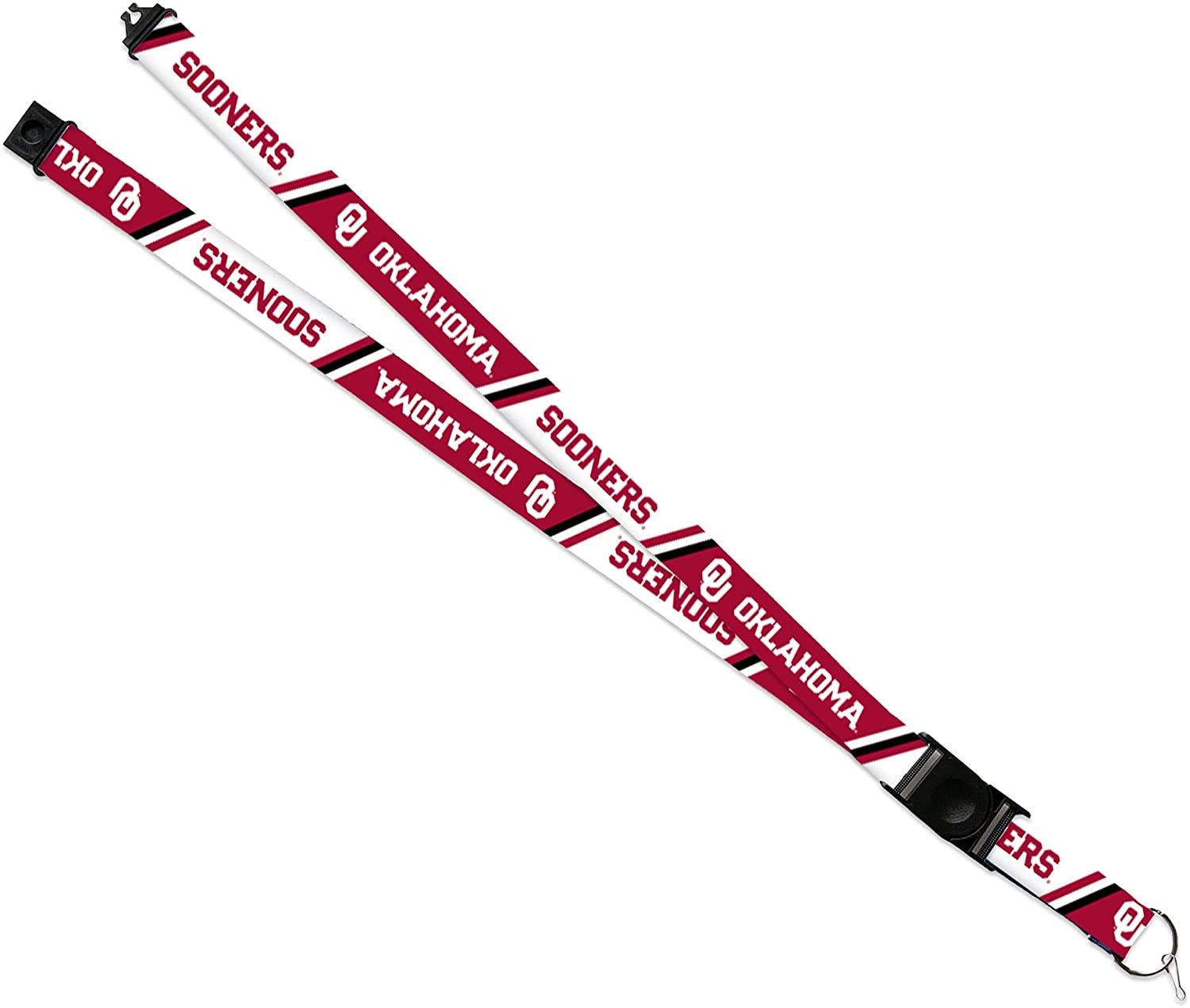 University of Oklahoma Sooners Lanyard Keychain Double Sided 18 Inch Button Clip Safety Breakaway