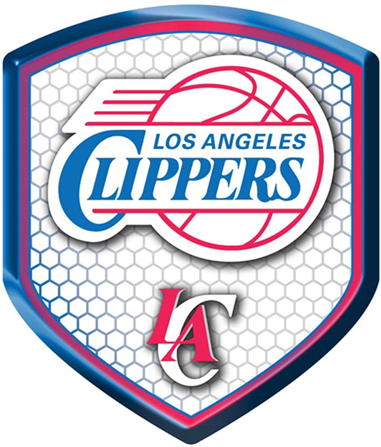 Los Angeles Clippers High Intensity Reflector, Shield Shape, Raised Decal Sticker, 2.5x3.5 Inch, Home or Auto, Full Adhesive Backing