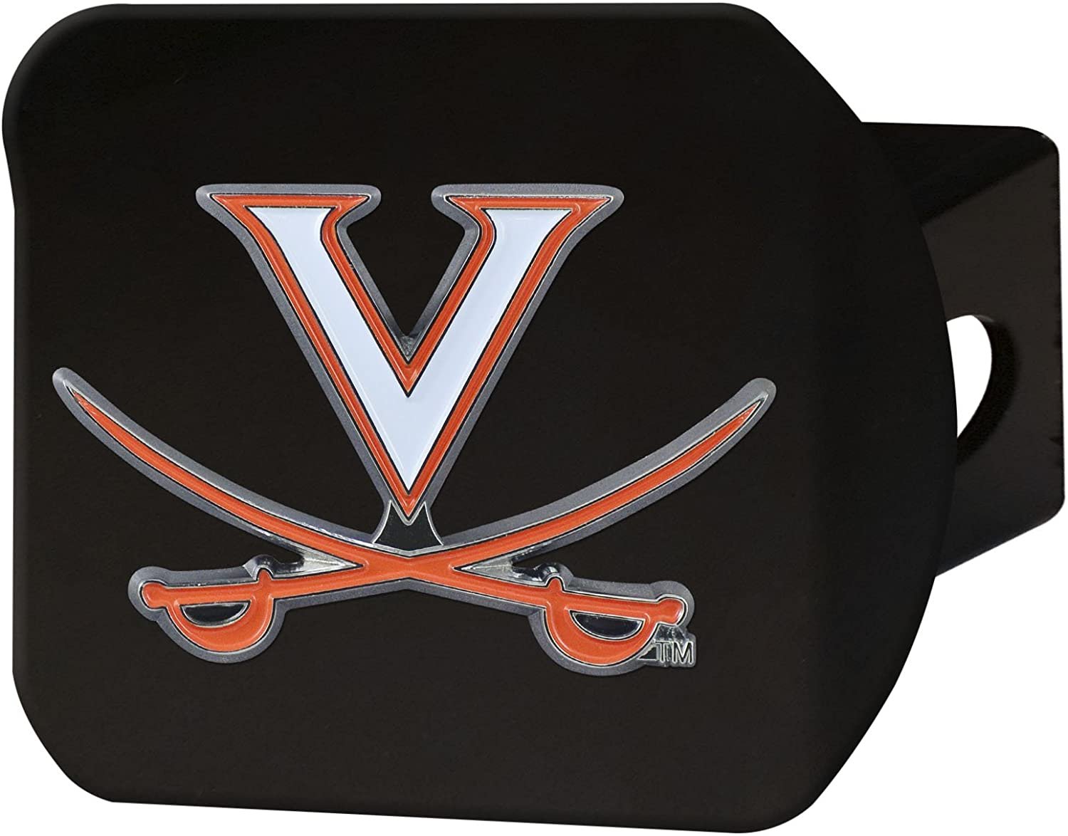 Virginia Cavaliers Hitch Cover Black Solid Metal with Raised Color Metal Emblem 2" Square Type III University of