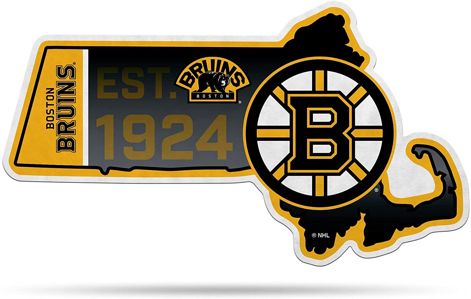 Boston Bruins 18" State Shape Pennant Soft Felt