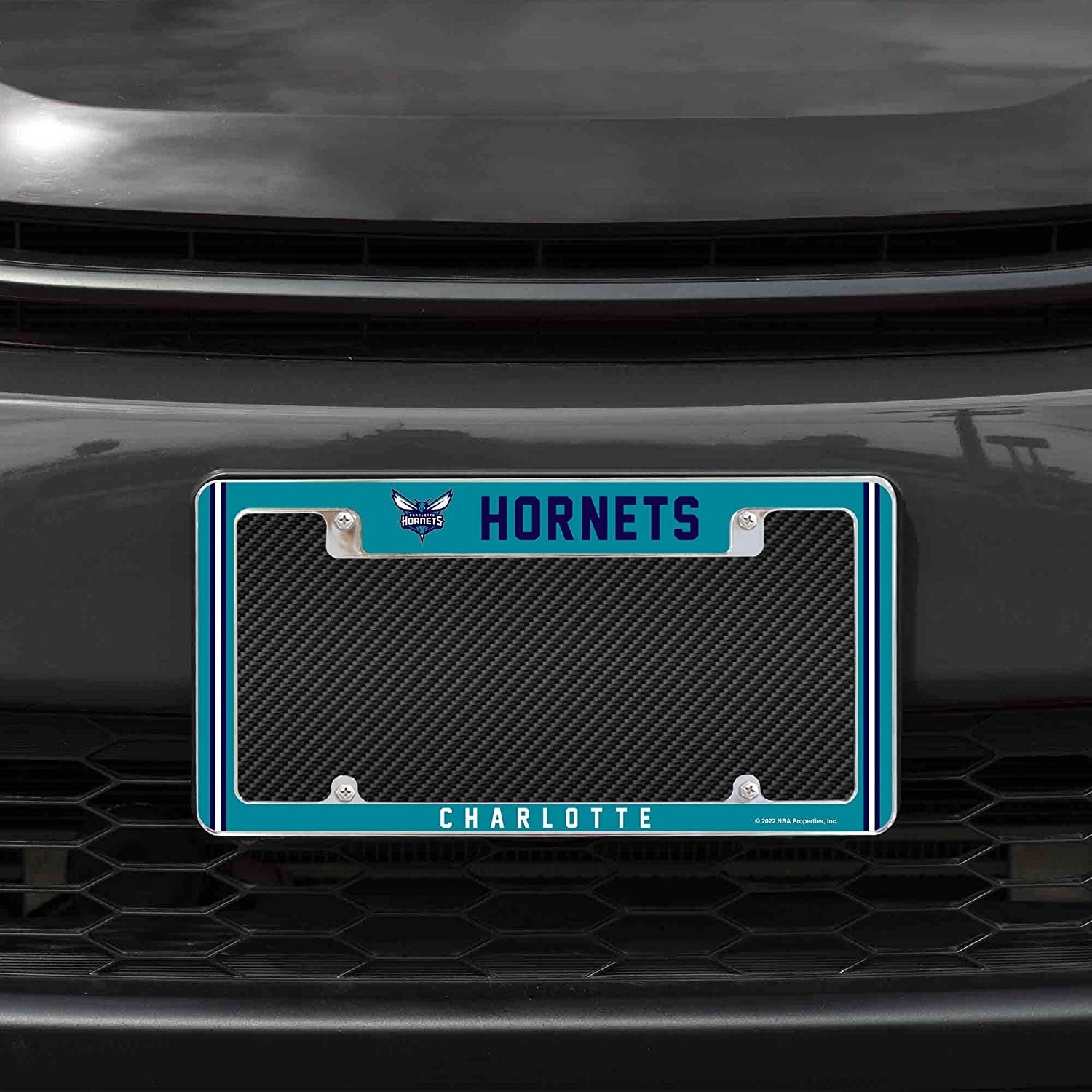 Charlotte Hornets Metal License Plate Frame Chrome Tag Cover Alternate Design 6x12 Inch