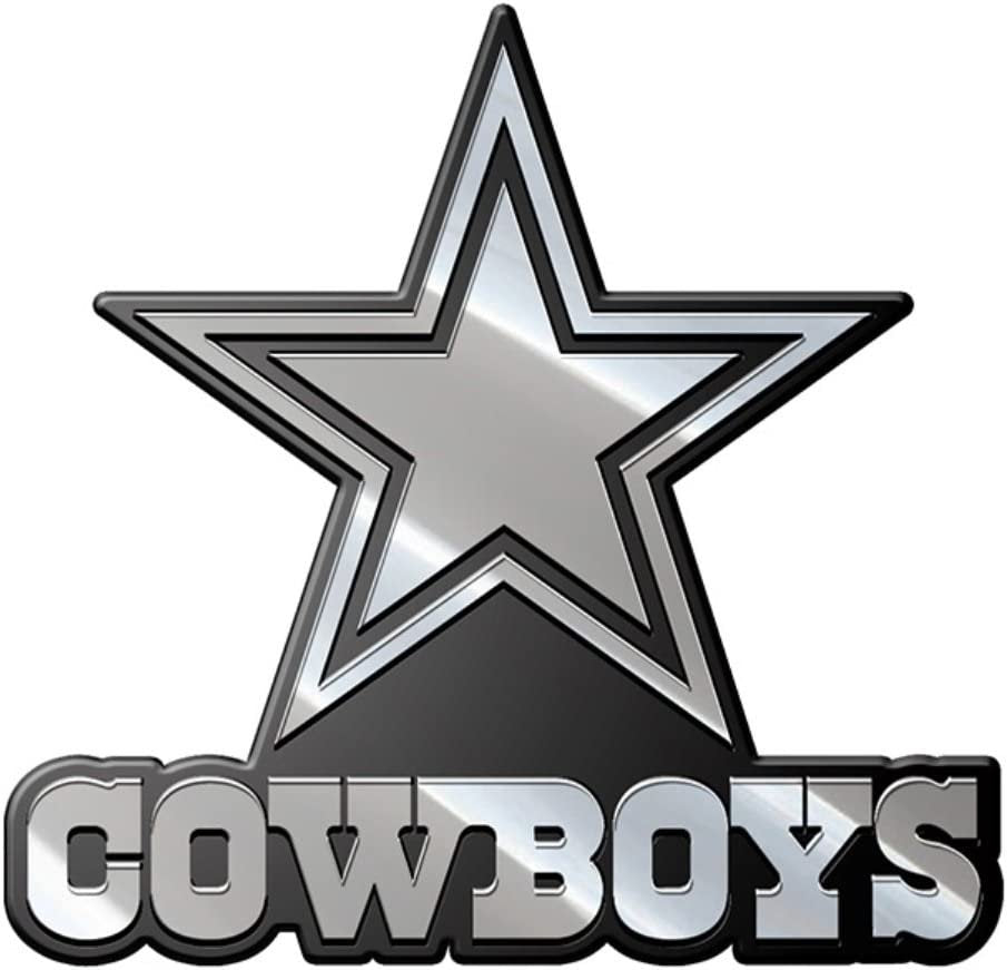Dallas Cowboys Premium Solid Metal Raised Auto Emblem Shape Cut Adhesive Backing